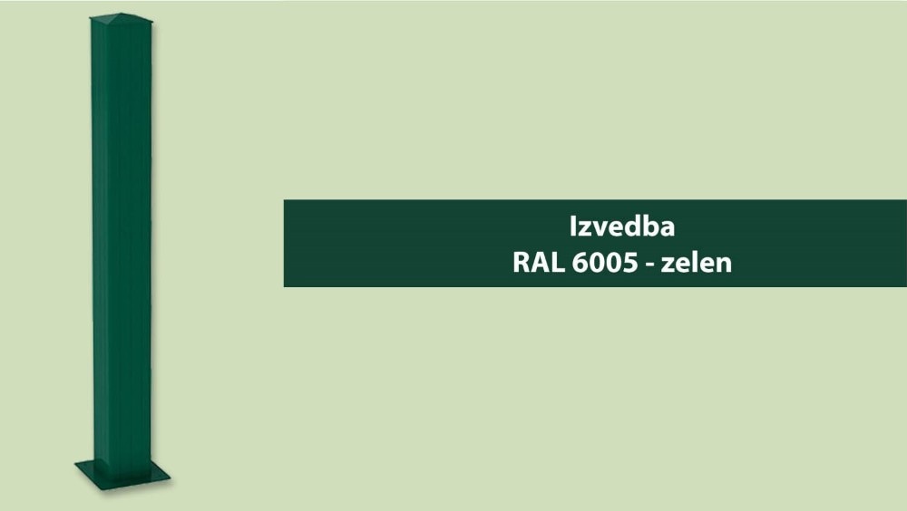 Stebriček kvadratni zelen s podstavkom 130 cm Akcija v trgovini Jager
