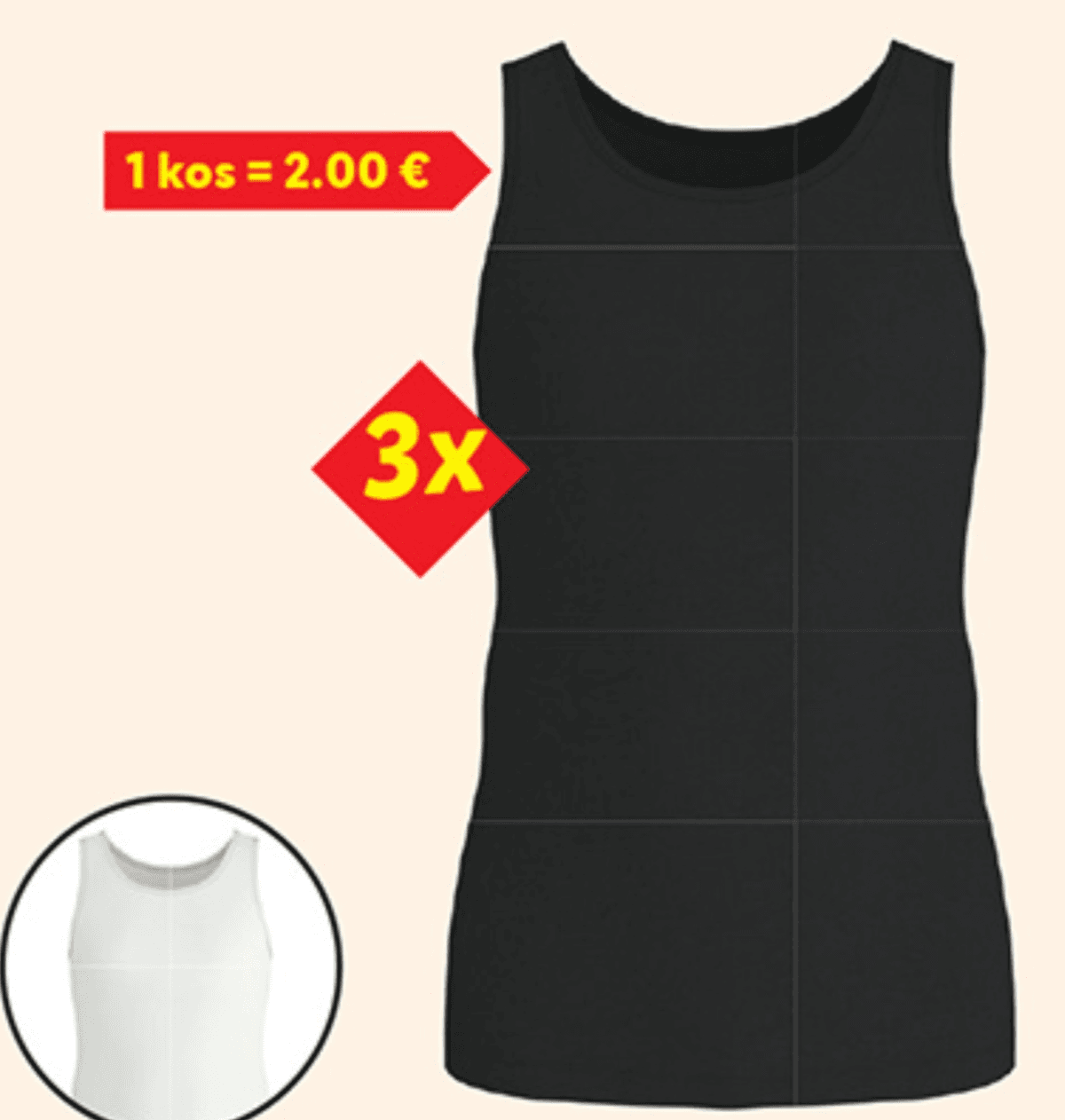 Esmara Men moška spodnja majica 3 kosi Akcija v trgovini Lidl
