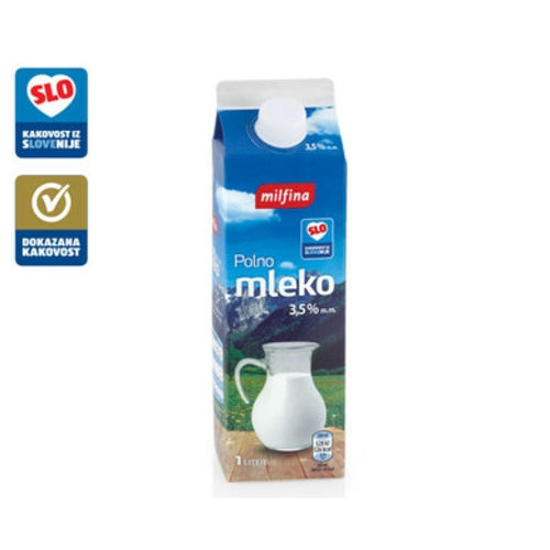 Milfina sveže mleko 1 l Akcija v trgovini Hofer