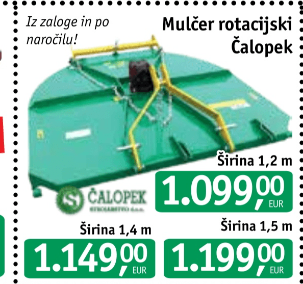 Mulčer rotacijski Čalopek Širina 1,5 m Akcija v trgovini Jager