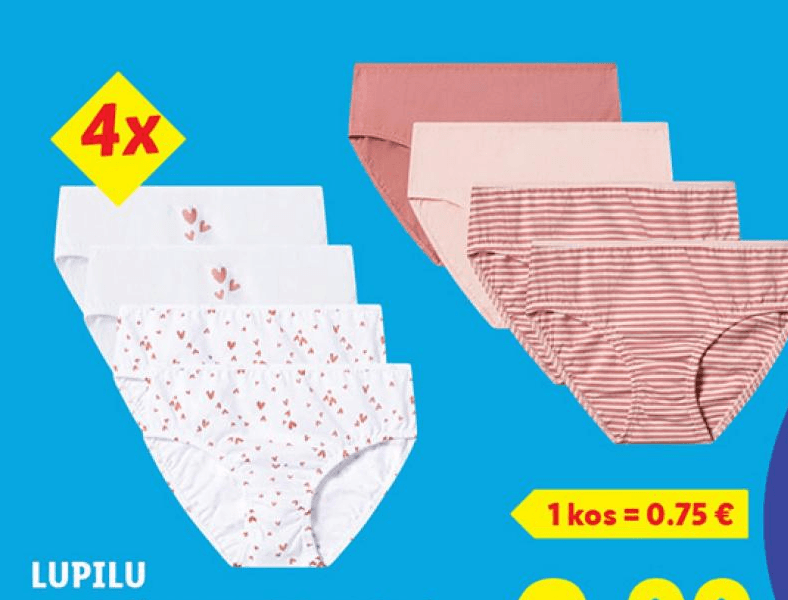 Lupilu spodnjice za malčke 4 kosi Akcija v trgovini Lidl