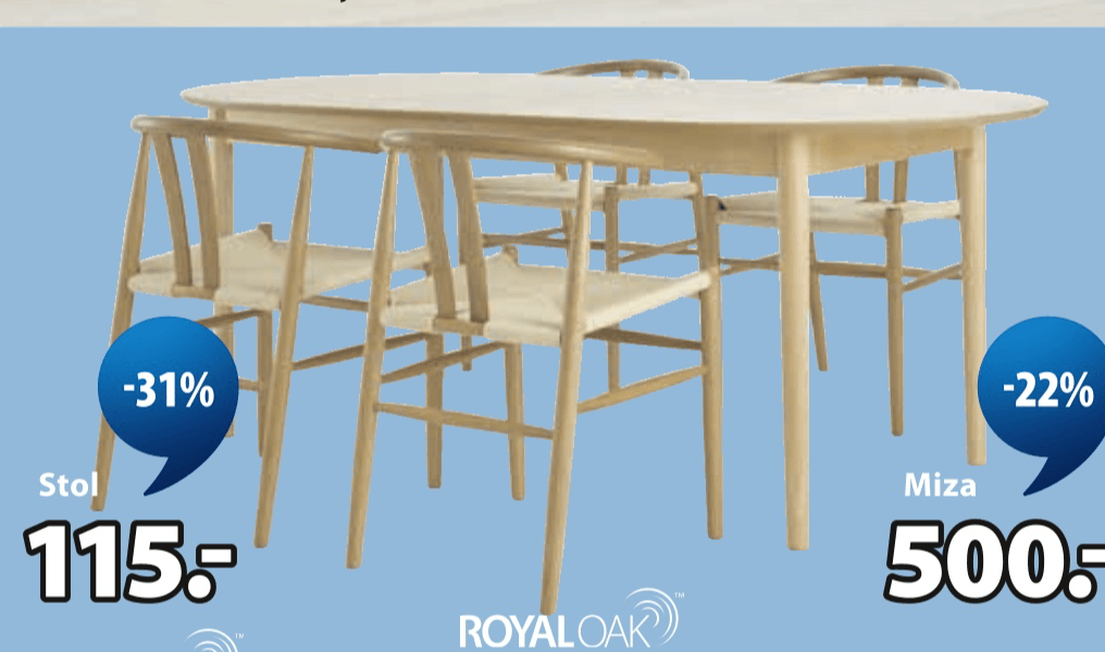 Jedilniška miza MARSTRAND ROYAL OAK - Akcija v trgovini Jysk