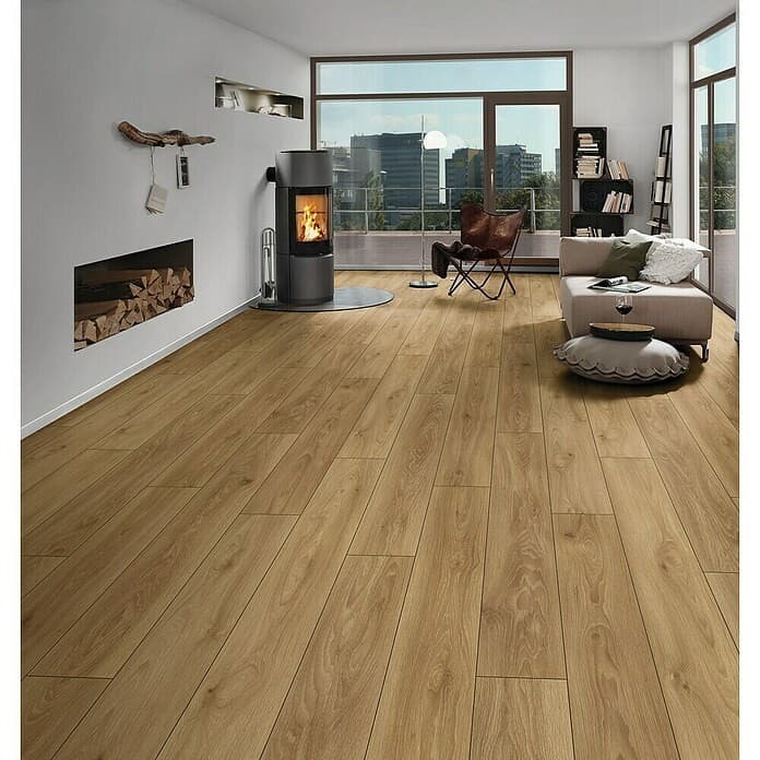 Laminat Comet d 1.288 x š 195 x deb. 8 mm, rjavi hrast, razred 32, v paketu 2,26 m2 Akcija v trgovini Bauhaus