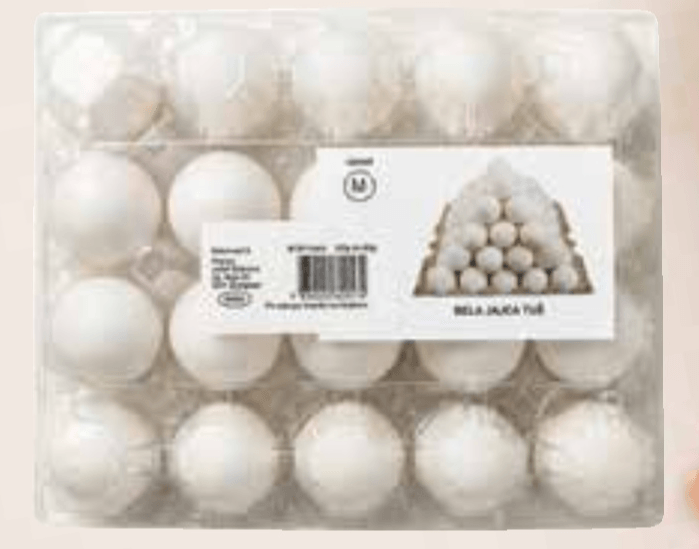 Sveža bela jajca 20/1 - Akcija v trgovini Tuš