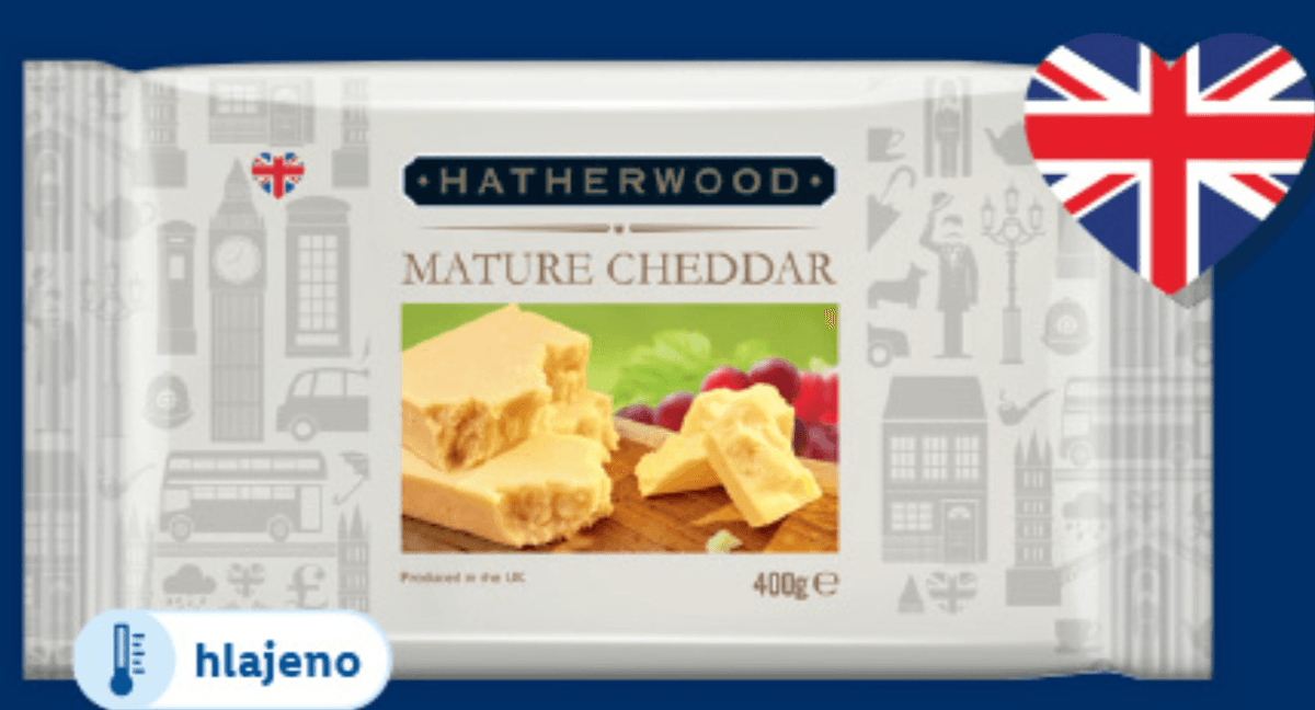 HATHERWOOD Britanski sir čedar 400 g - Akcija v trgovini Lidl