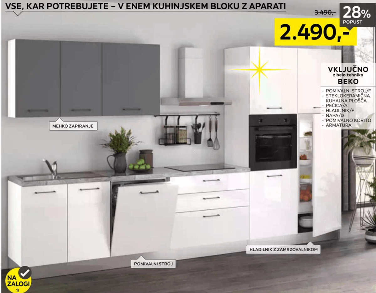Kuhinjski blok BEKO Akcija v trgovini Lesnina