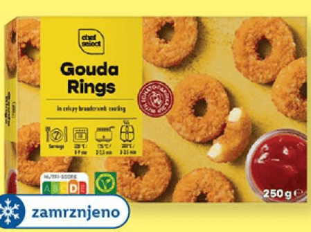 Chef Select gouda sirni obročki 250 g Akcija v trgovini Lidl