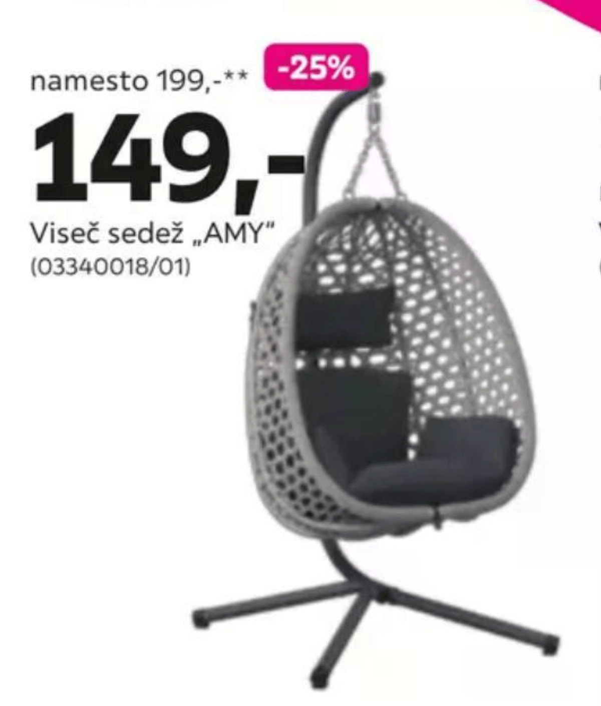 Viseč sedež „AMY" - Akcija v trgovini Mömax