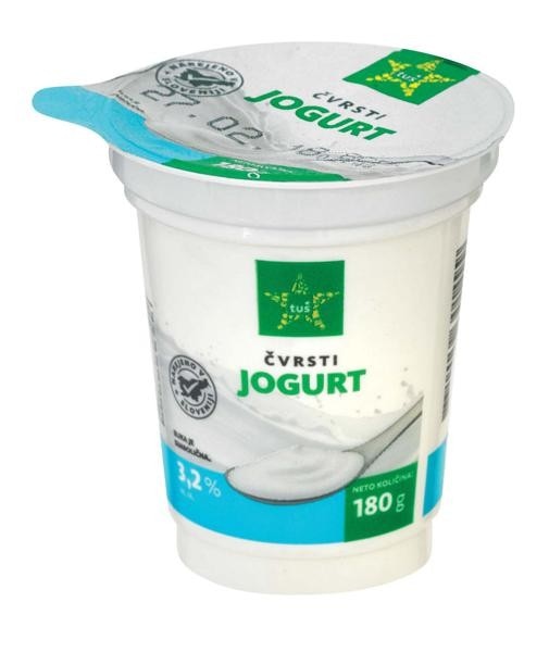 Navadni čvrsti jogurt 180 g Tuš - Akcija v trgovini Tuš