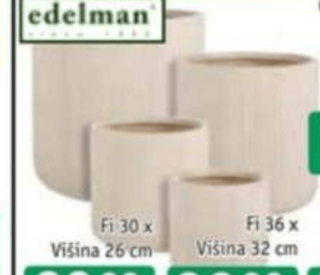 Cvetlični lonec Vesta Fi 36 x Višina 32 cm Edelman - Akcija v trgovini Jager