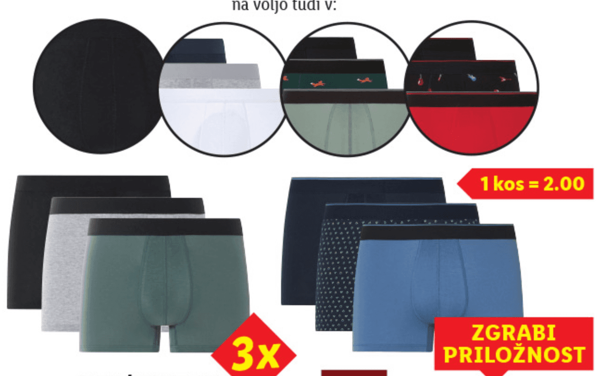 Esmara Men moške boksarice 3 kosi Akcija v trgovini Lidl