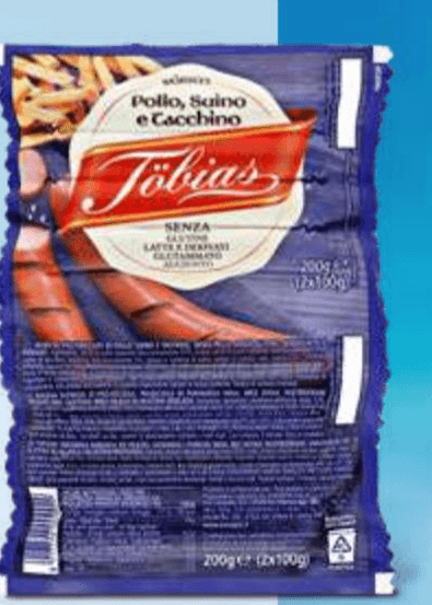 Barjene klobase 8 kosov, 2 x 100 g Tobias - Akcija v trgovini Eurospin