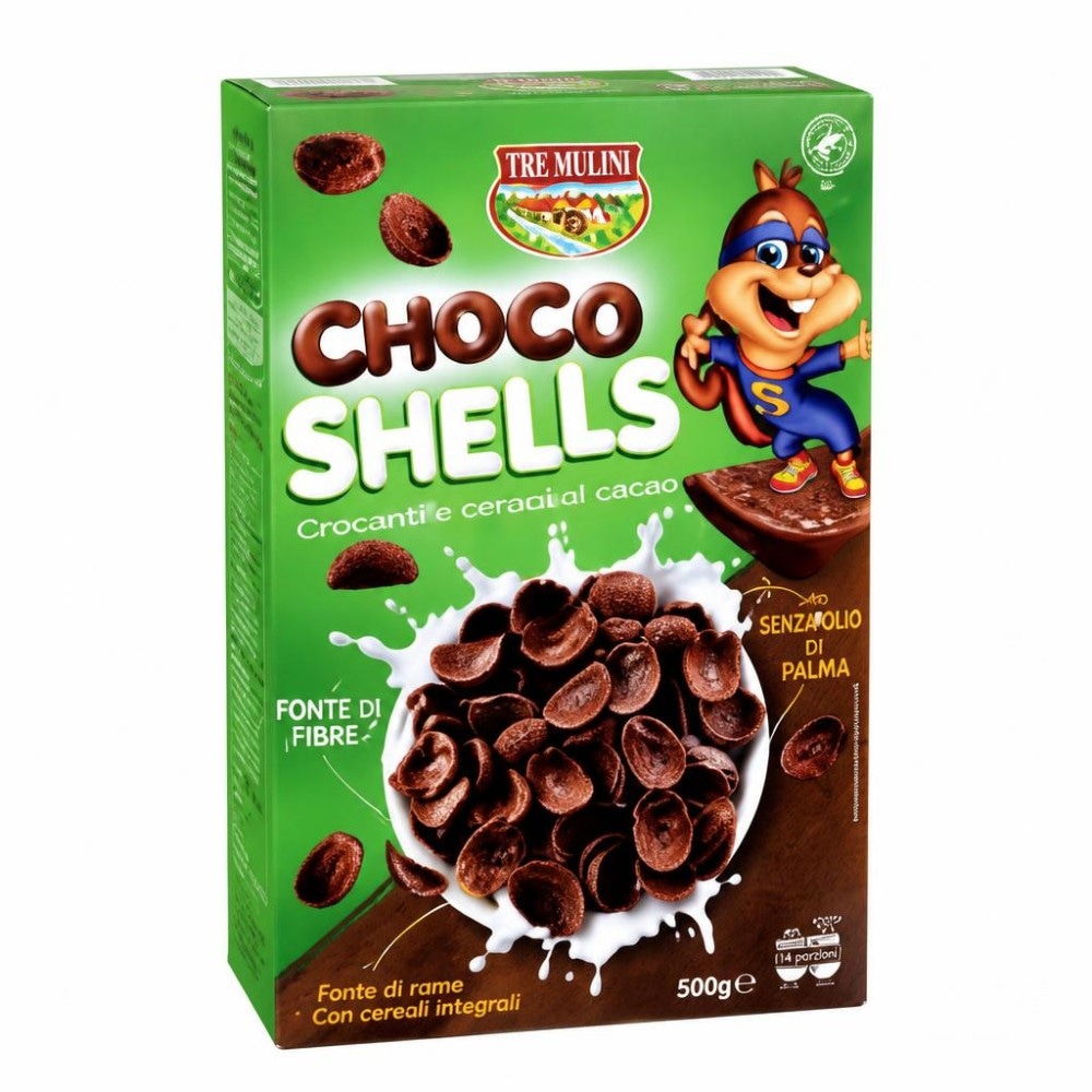 Tre Mulini Choco Shells kosmiči, kakavove školjkice 500 g Akcija v trgovini Eurospin