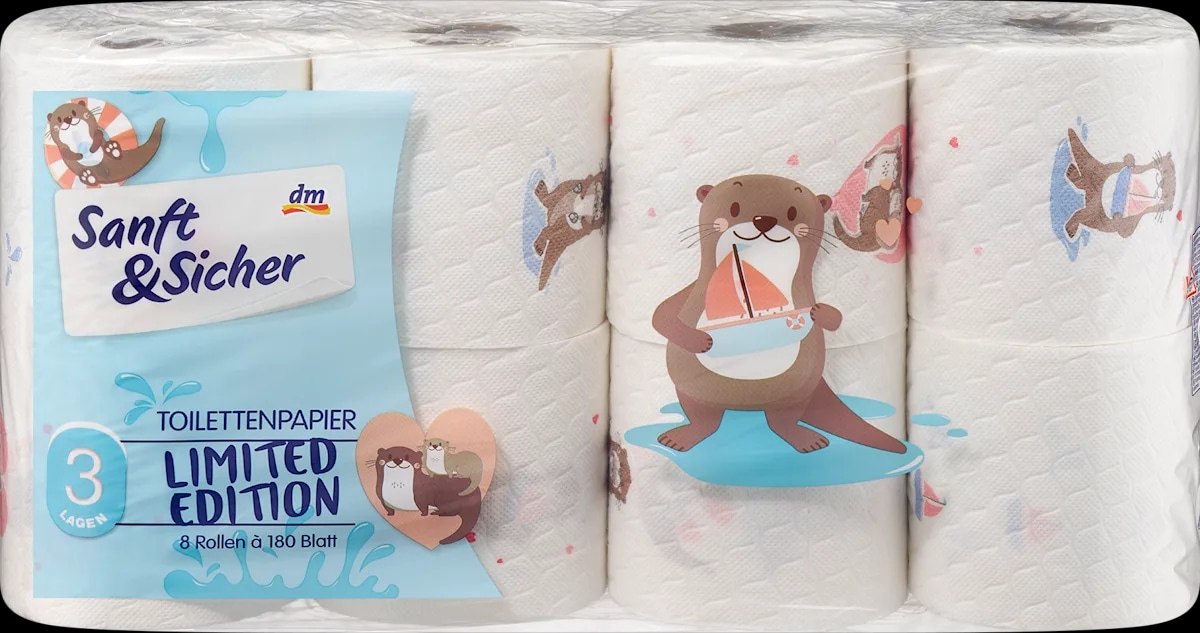Sanft&Sicher Limited Edition toaletni papir 10 x 180 lističev - Akcija v trgovini Dm