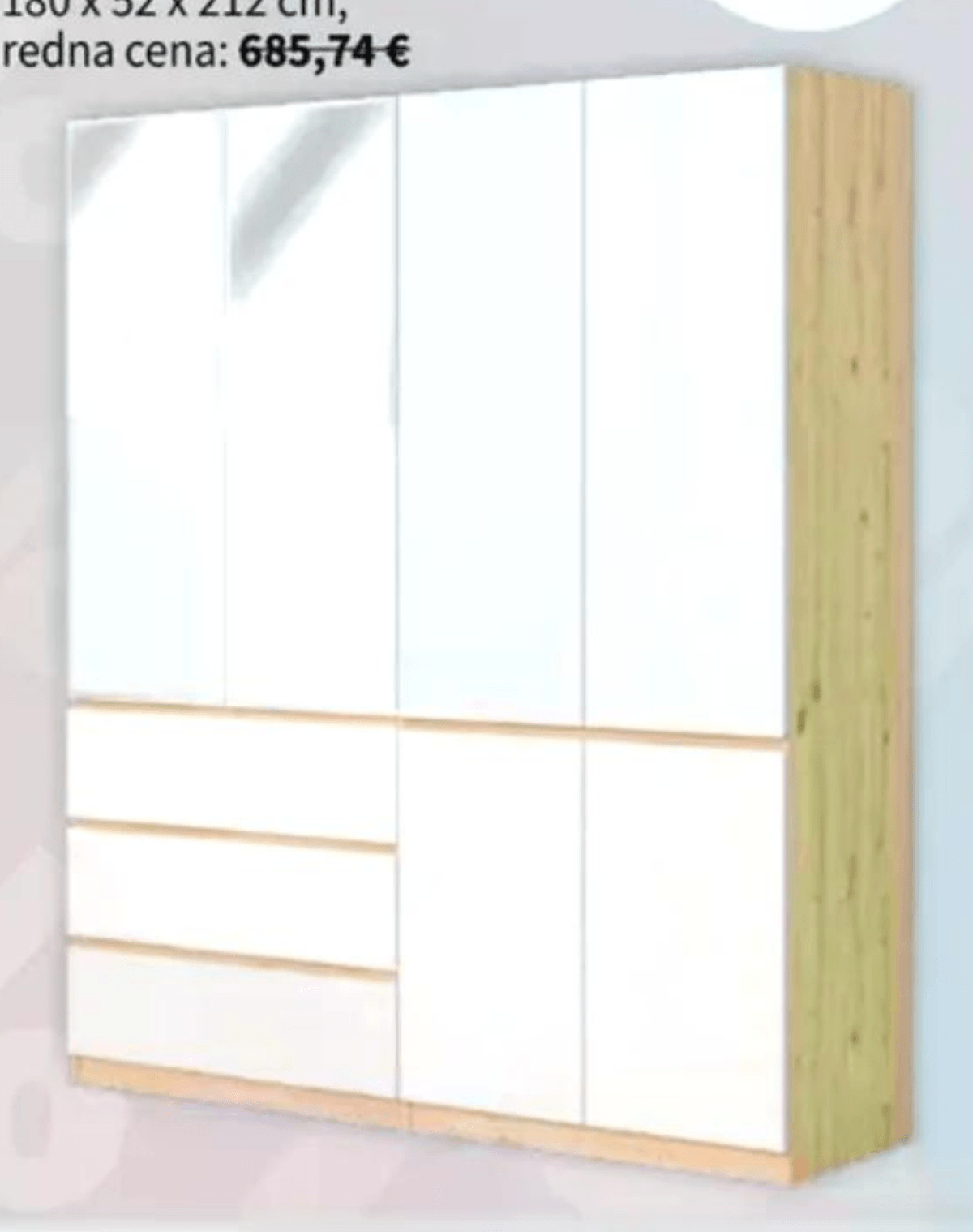 Oskar Lux omara 8V 3P 180 x 52 x 212 cm - Akcija v trgovini Prima