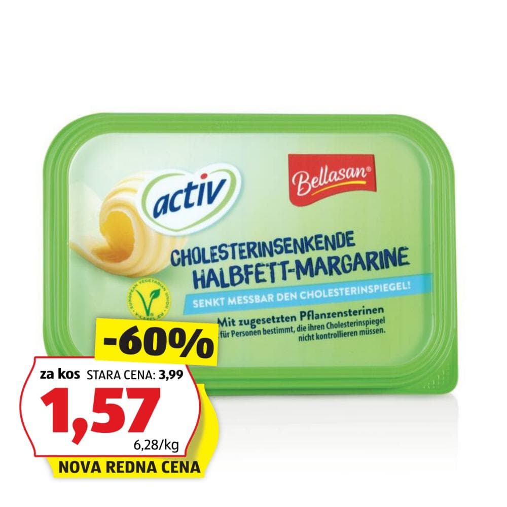 BELLASAN MARGARINA ZA ZNIŽEVANJE HOLESTEROLA 250 g Akcija v trgovini Hofer