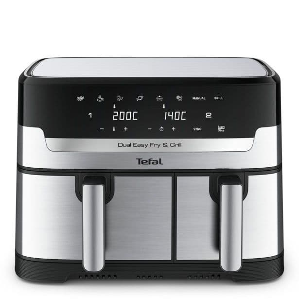 Cvrtnik na vroč zrak Tefal Dual Easy Fry & Grill EY905D10 Akcija v trgovini Mercator