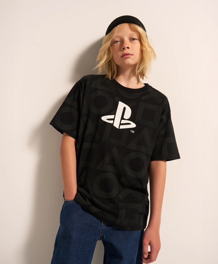 Črna majica za dečke z logotipom PlayStation Akcija v trgovini Pepco
