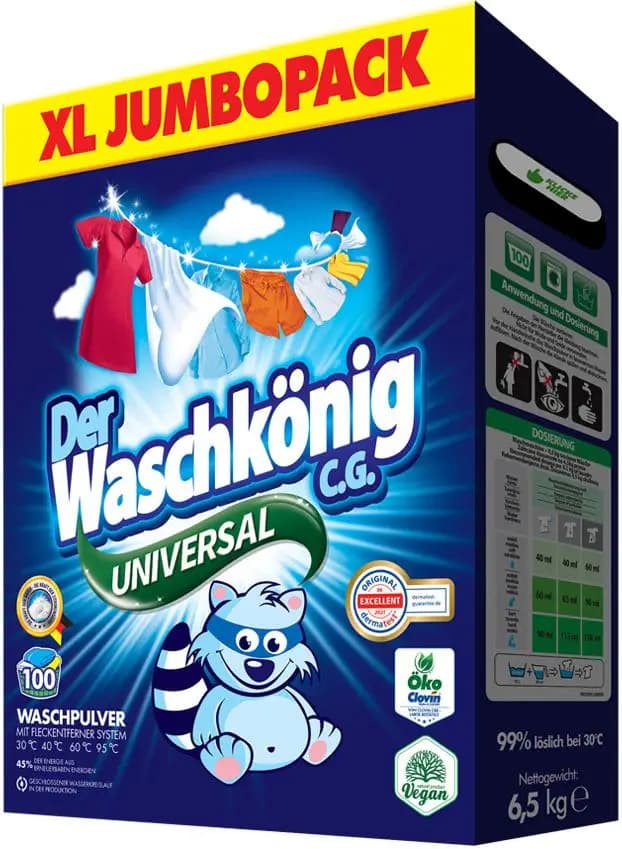 Pralni prašek Der Waschkönig Universal 6 kg ali 6,5 kg Akcija v trgovini Jager