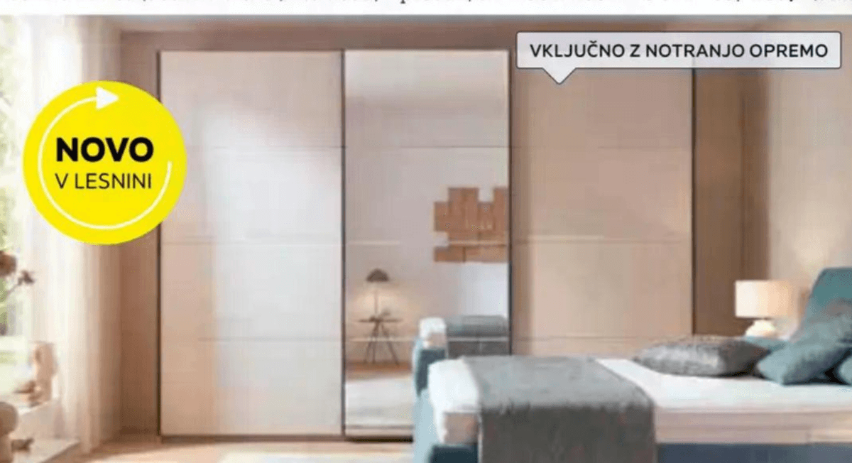 Omara z drsnimi vrati Beldom - Akcija v trgovini Lesnina