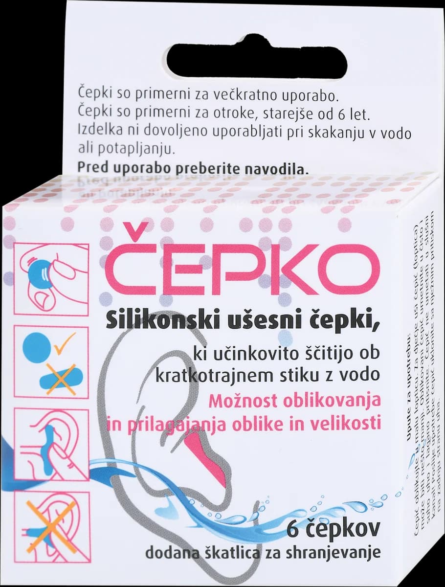 Čepko Ušesni silikonski čepki 6/1 Akcija v trgovini Tuš