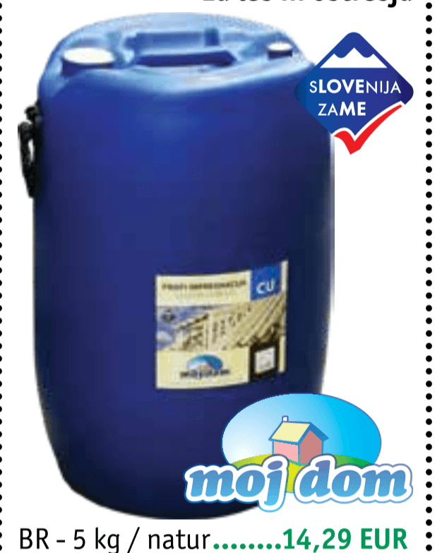 Impregnacija profesional za les in ostrešja 5 kg moj dom Akcija v trgovini Jager