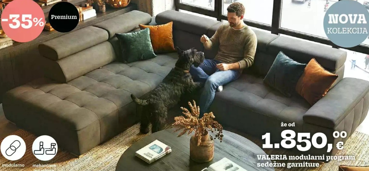VALERIA modularni program sedežne garniture - Akcija v trgovini Prima