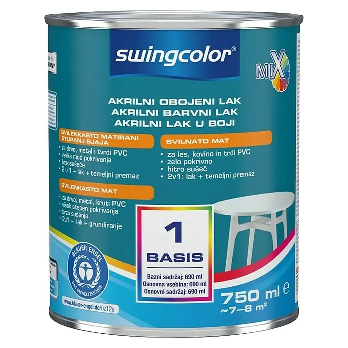 Swingcolor Mix akrilni barvni lak 'Basis 1 ali 4' 750 ml - Akcija v trgovini Bauhaus