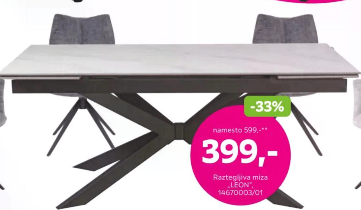 Raztegljiva miza „LEON" - Akcija v trgovini Mömax