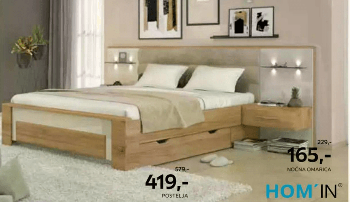 Postelja HOM'IN - Akcija v trgovini Lesnina