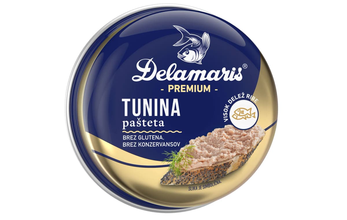 Premium tunina pašteta Delamaris 95 g Akcija v trgovini Jager