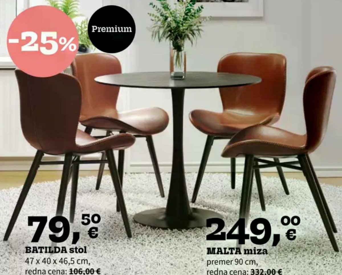 Malta miza - Akcija v trgovini Prima