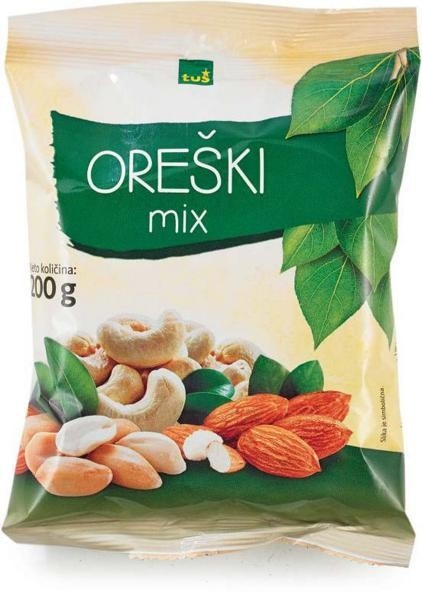 Oreški mix Tuš 200 g - Akcija v trgovini Tuš