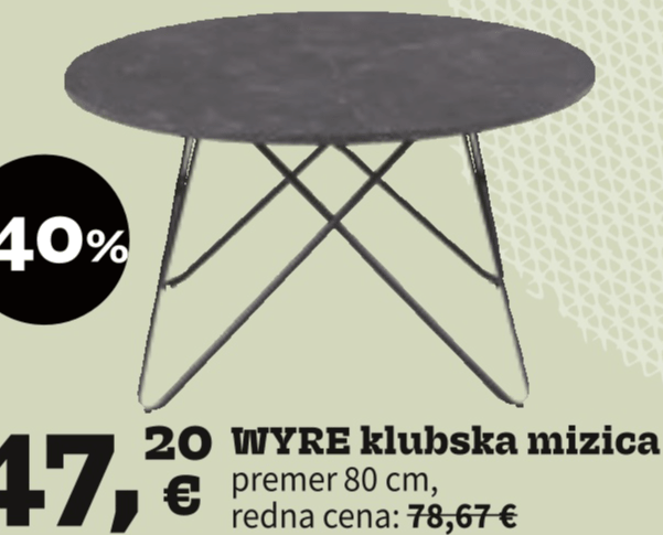 WYRE klubska mizica - Akcija v trgovini Prima