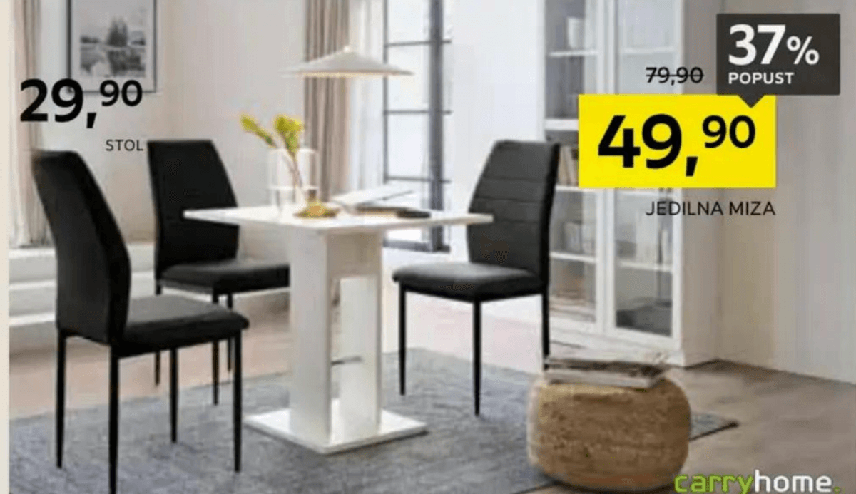 Jedilna miza carryhome. - Akcija v trgovini Lesnina