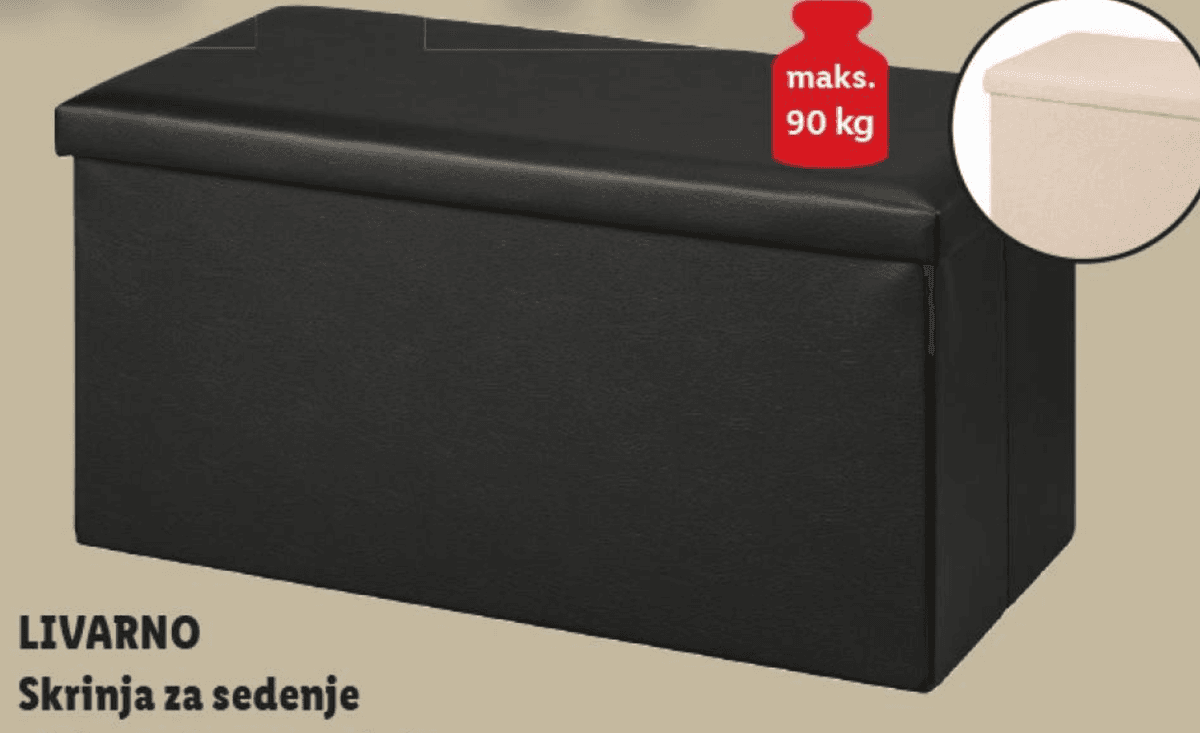 LIVARNO Skrinja za sedenje Akcija v trgovini Lidl