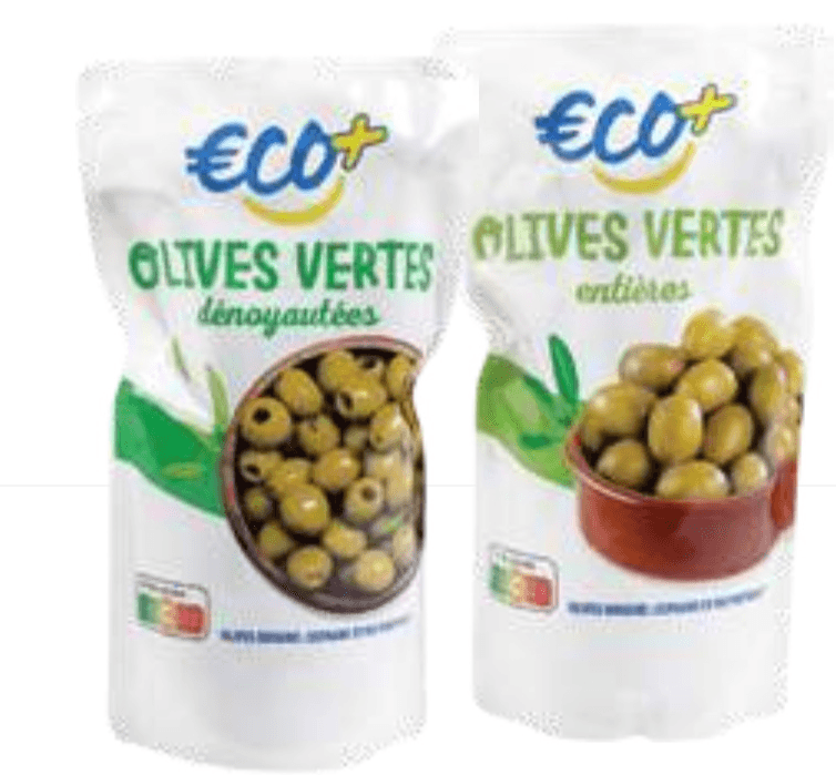 Eco+ zelene olive 740 g Akcija v trgovini E.Leclerc