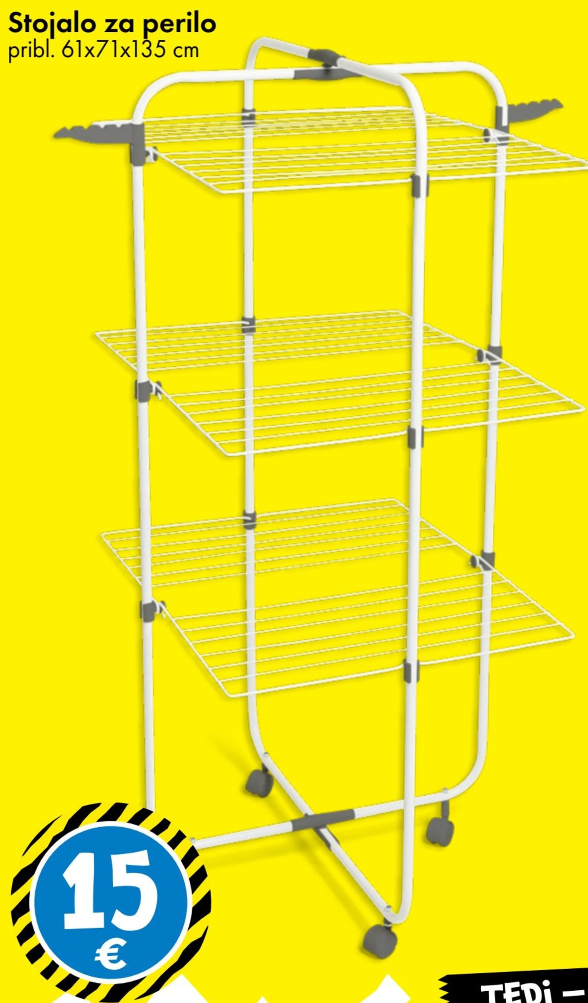 Stojalo za perilo - Akcija v trgovini Tedi