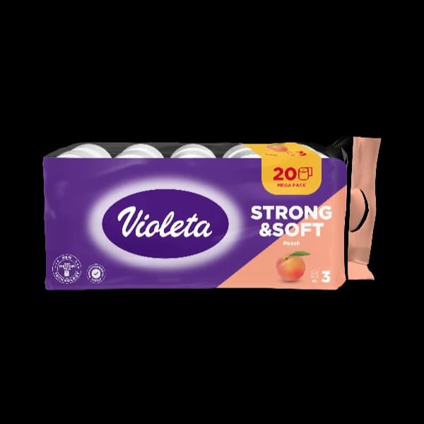 Violeta toaletni papir Breskev 20 rolic Akcija v trgovini E.Leclerc