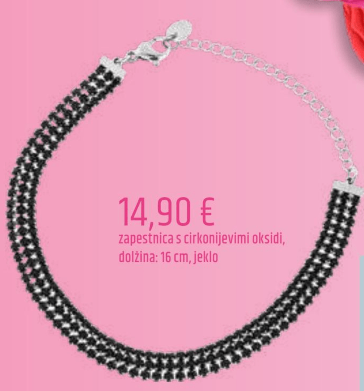 Zapestnica s cirkonijevimi oksidi in jeklom - Akcija v trgovini E.Leclerc