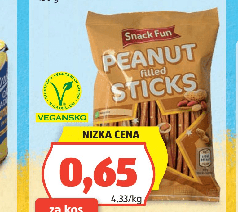 Snack Fun slane palčke z arašidi 150 g Akcija v trgovini Hofer
