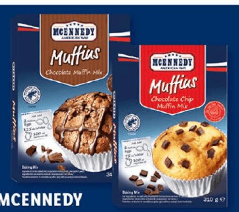 MCENNEDY Mešanica za peko muffinov 310/340 g Akcija v trgovini Lidl