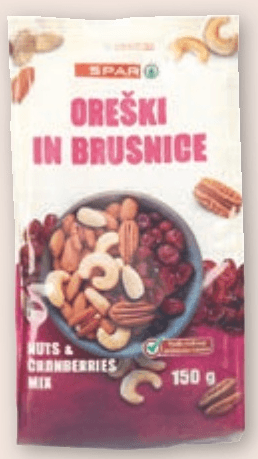 SPAR Mešanica oreškov in brusnic 150 g Akcija v trgovini Spar