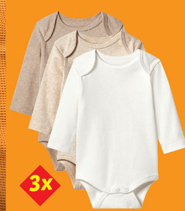 Lupilu bodi za dojenčke 3 kosi Akcija v trgovini Lidl