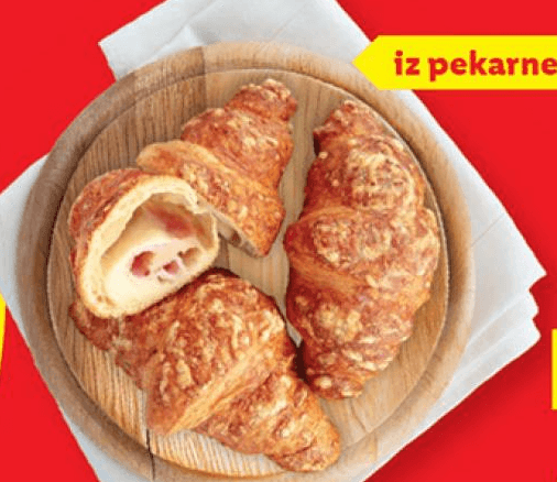 Rogljiček s šunko in sirom 95 g Akcija v trgovini Lidl