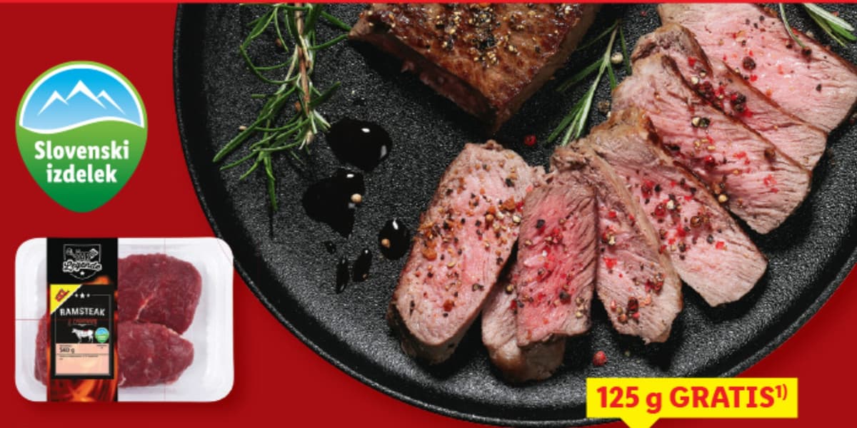 Žar legende svež ramsteak XXL 540 g + 125 g gratis Akcija v trgovini Lidl