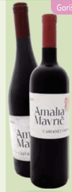 Kakovoatno vino ZGP Cabernet Sauvignon ali Cabernet Franc "Amalia Mavrič" 0,75 l Akcija v trgovini E.Leclerc