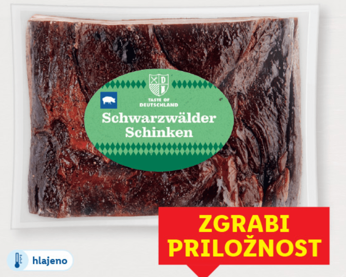 Taste of Deutschland schwarzwaldska suha šunka pribl. 1 kg Akcija v trgovini Lidl