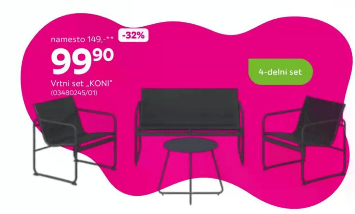 Vrtni set „KONI" 4-delni set - Akcija v trgovini Mömax