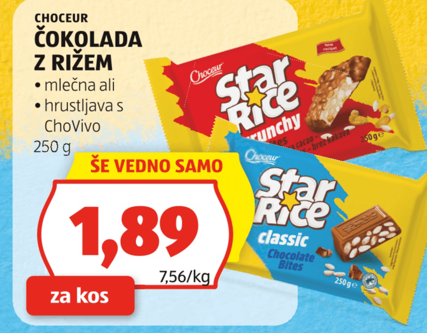 Choceur Čokolada z rižem 250 g - Akcija v trgovini Hofer